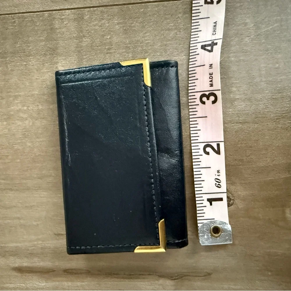 Vintage Princess Gardner Key Pouch Full Grain Cowhide Navy‎ Blue Gold Papers